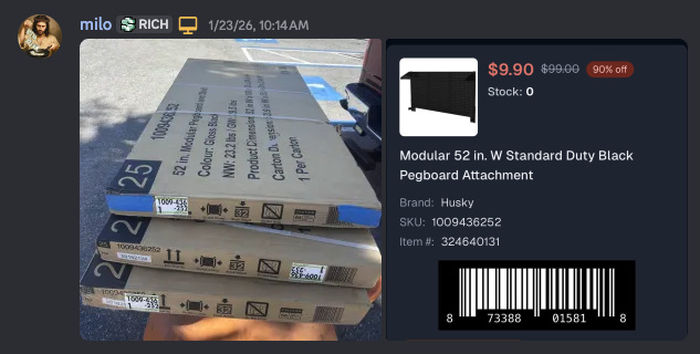 Husky 52in Pegboard Attachments 90% off